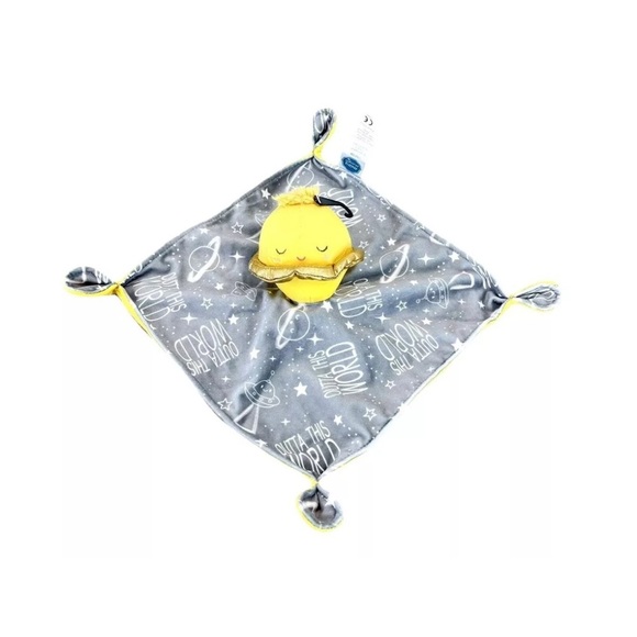 Mary Meyer Space Planet Outta This World Lovey Security Blanket Gray Yellow Gold - Picture 1 of 7
